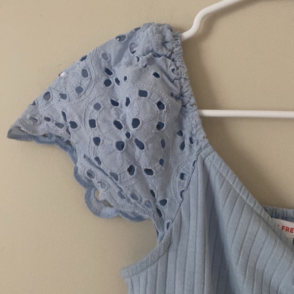 Joe Fresh Pastel Baby Blue Embroidered Short Sleeve Shirt Size XS - Picture 5 of 11